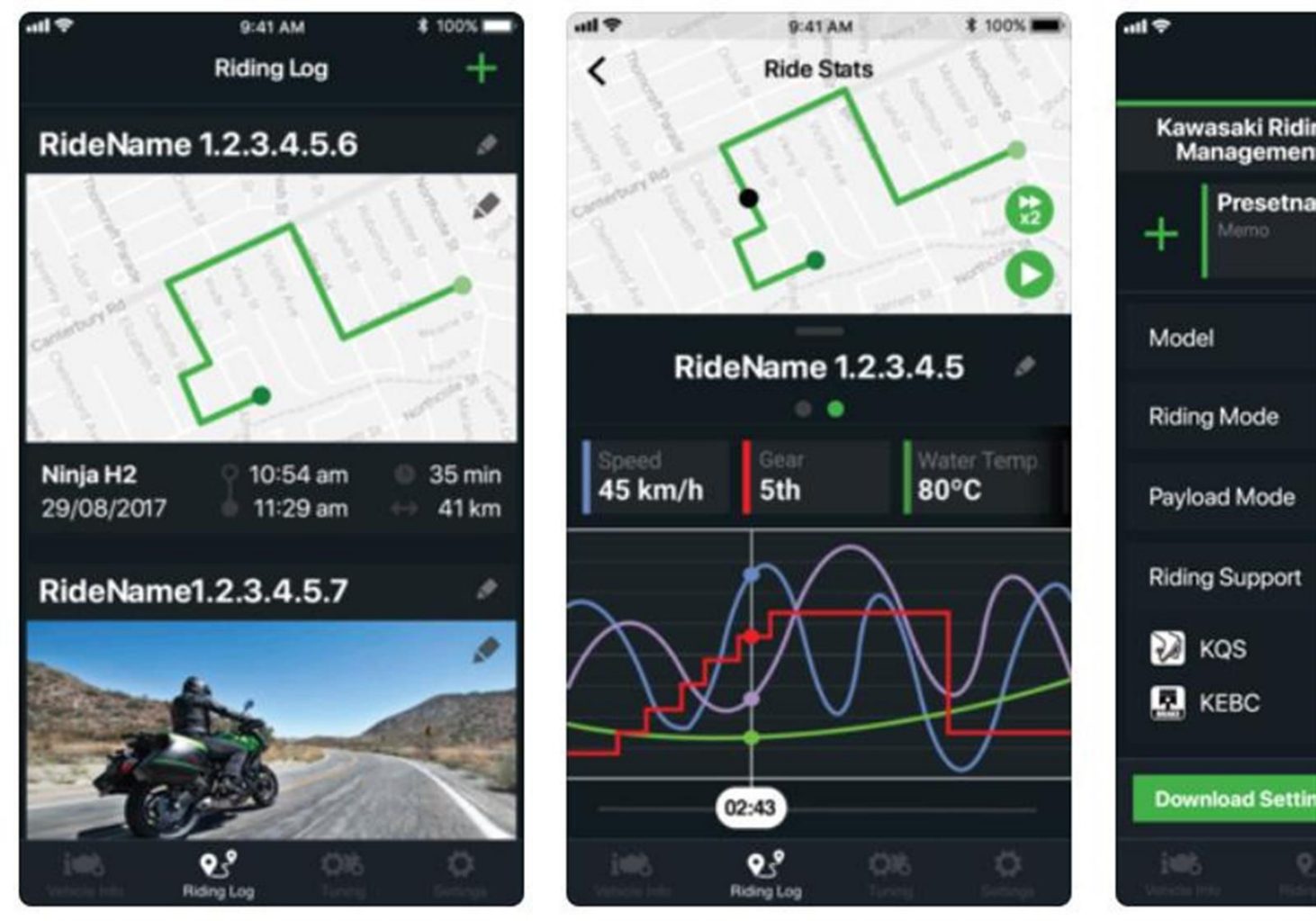 RIDEOLOGY THE APP Smartphone-Konnektivität